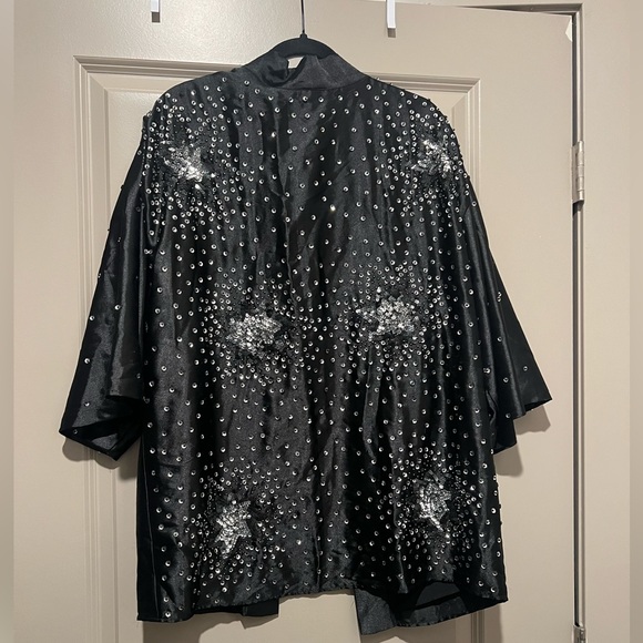Topshop Black Star Embroidered Sequin Kimono - Picture 2 of 9